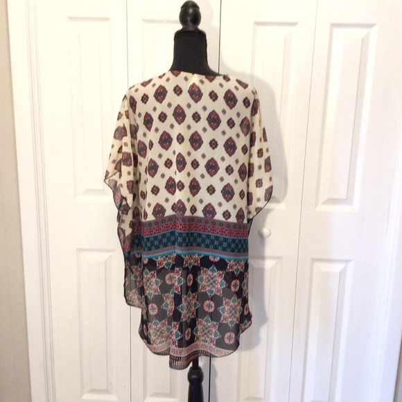 NWOT Live 4 Truth Short Sleeve Semi-Sheer Swimsuit Coverup Kimono Size Small - Picture 4 of 6